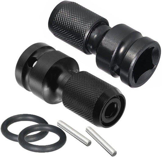 2PCS 1 2 Inch Square Drive To 1 4 Inch Hex Female Socket Adapter - Converter Chuck Adapter For Impact Wrench & Square Drive Drill Bit Holder